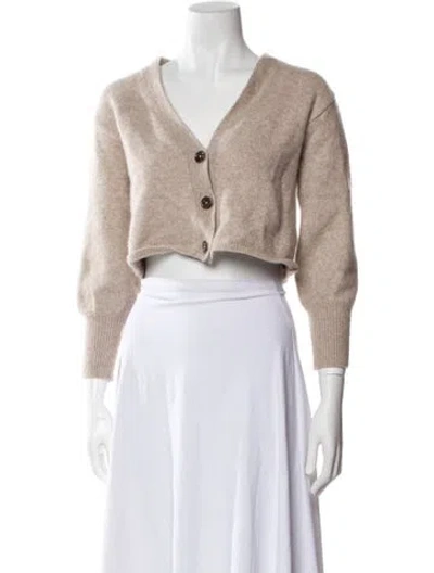 Pre-owned Reformation Cashmere V-neck Sweater In Neutral