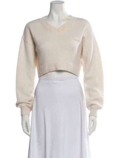 Pre-owned Reformation Cashmere V-neck Sweater In Neutral