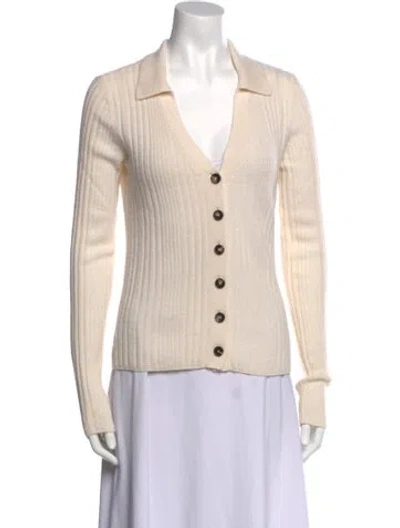 Pre-owned Reformation Cashmere V-neck Sweater In Neutral