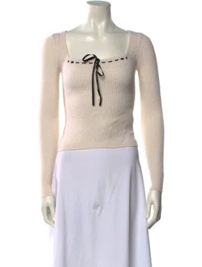 Pre-owned Reformation Cashmere V-neck Sweater In Neutral