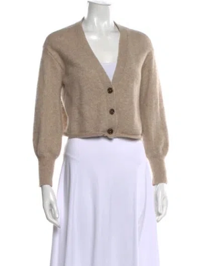 Pre-owned Reformation Cashmere V-neck Sweater In Neutral