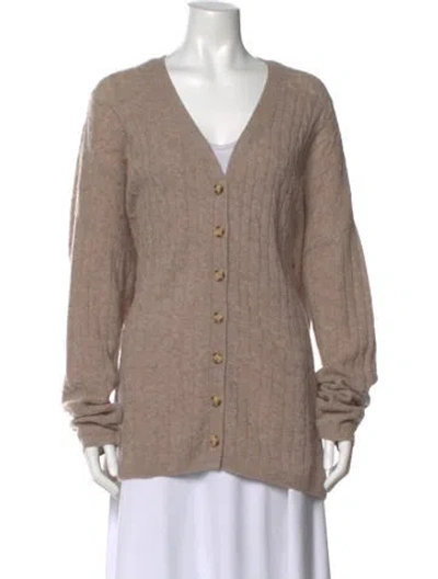 Pre-owned Reformation Cashmere V-neck Sweater In Neutral