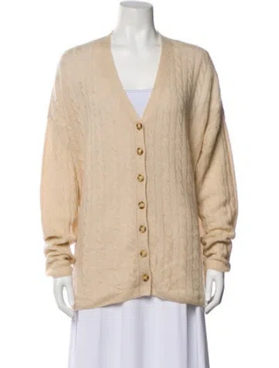 Pre-owned Reformation Cashmere V-neck Sweater In Neutral