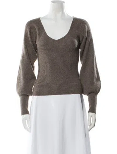 Pre-owned Reformation Cashmere V-neck Sweater In Neutral