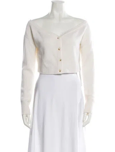 Pre-owned Reformation Cashmere V-neck Sweater In Neutral