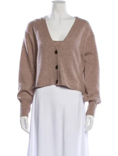 Pre-owned Reformation Cashmere V-neck Sweater In Neutral