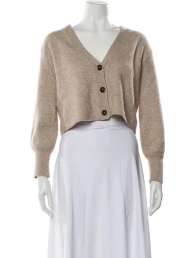 Pre-owned Reformation Cashmere V-neck Sweater In Neutral