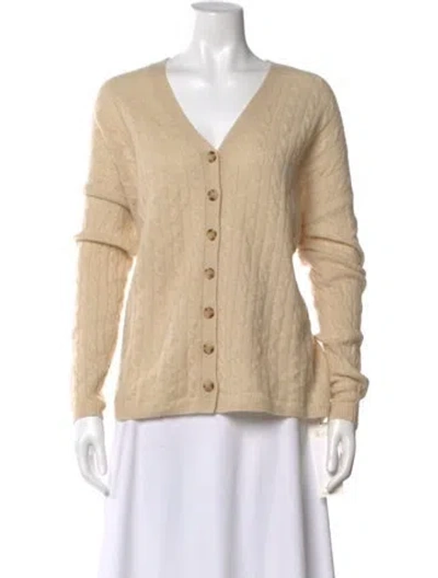 Pre-owned Reformation Cashmere V-neck Sweater In Neutral