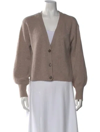 Pre-owned Reformation Cashmere V-neck Sweater In Neutral