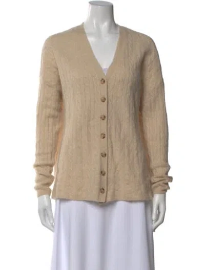 Pre-owned Reformation Cashmere V-neck Sweater In Neutral