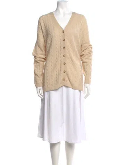 Pre-owned Reformation Cashmere V-neck Sweater In Neutral
