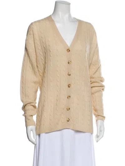 Pre-owned Reformation Cashmere V-neck Sweater In Neutral