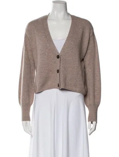 Pre-owned Reformation Cashmere V-neck Sweater In Neutral