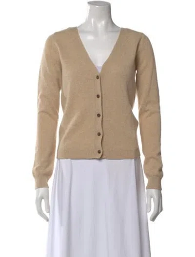 Pre-owned Reformation Cashmere V-neck Sweater In Neutral