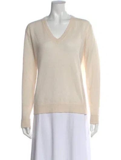 Pre-owned Reformation Cashmere V-neck Sweater In Neutral