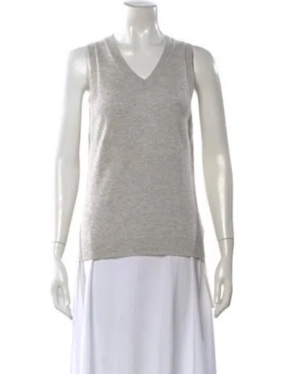 Pre-owned Reformation Cashmere V-neck Sweater In Neutral
