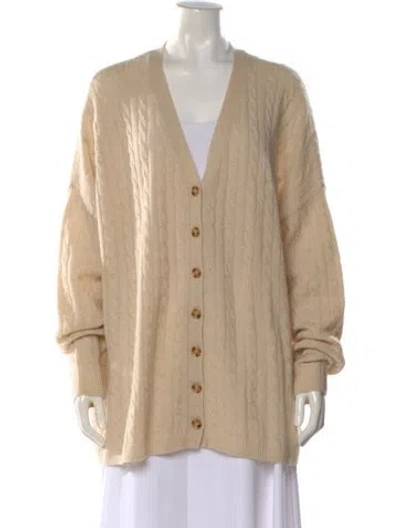 Pre-owned Reformation Cashmere V-neck Sweater In Neutral