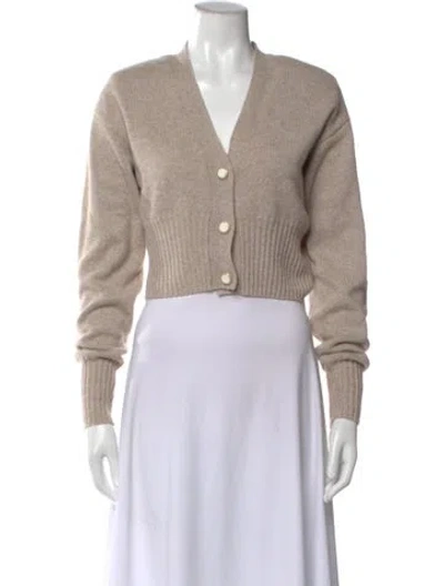 Pre-owned Reformation Cashmere V-neck Sweater In Neutral