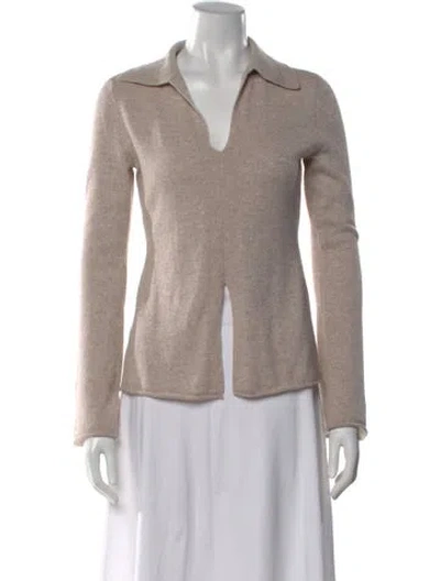 Pre-owned Reformation Cashmere V-neck Sweater In Neutral