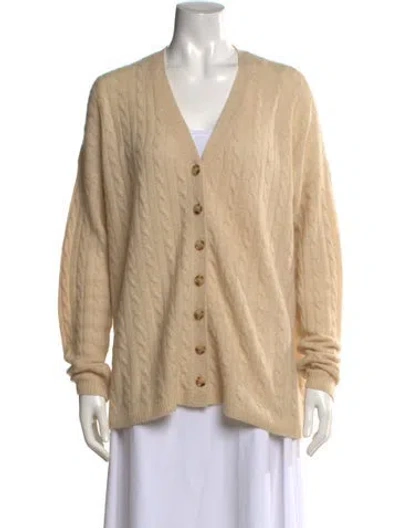 Pre-owned Reformation Cashmere V-neck Sweater In Neutral