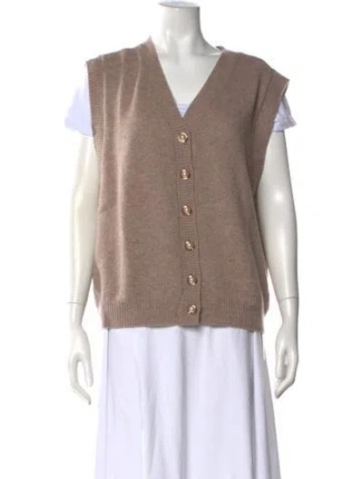 Pre-owned Reformation Cashmere V-neck Sweater In Neutral