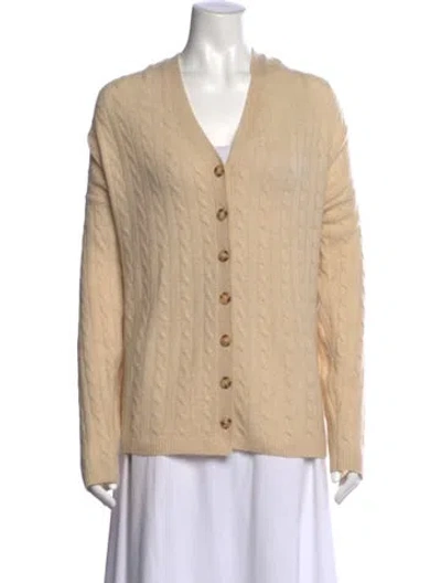 Pre-owned Reformation Cashmere V-neck Sweater In Neutral