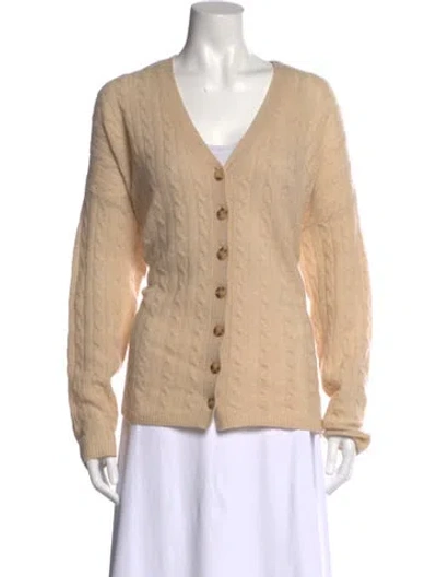 Pre-owned Reformation Cashmere V-neck Sweater In Neutral