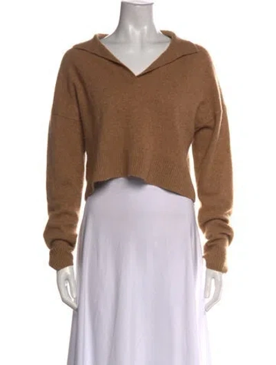 Pre-owned Reformation Cashmere V-neck Sweater In Neutral