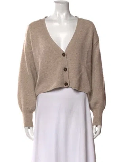Pre-owned Reformation Cashmere V-neck Sweater In Neutral