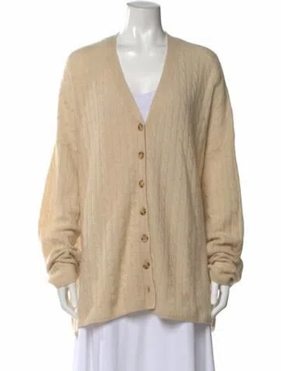 Pre-owned Reformation Cashmere V-neck Sweater In Neutral