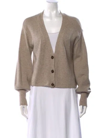 Pre-owned Reformation Cashmere V-neck Sweater In Neutral