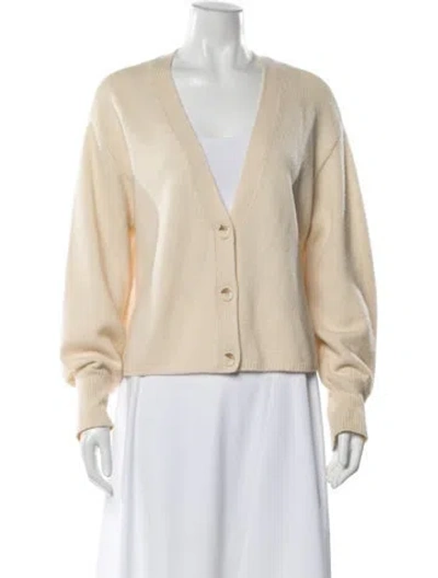 Pre-owned Reformation Cashmere V-neck Sweater In Neutral