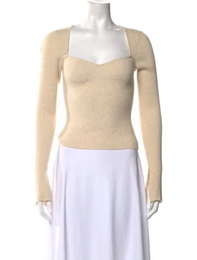 Pre-owned Reformation Cashmere V-neck Sweater In Neutral