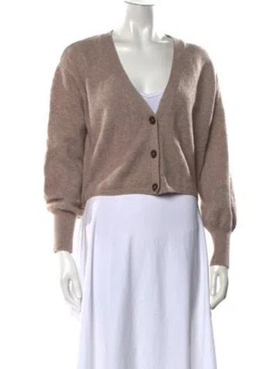 Pre-owned Reformation Cashmere V-neck Sweater In Neutral