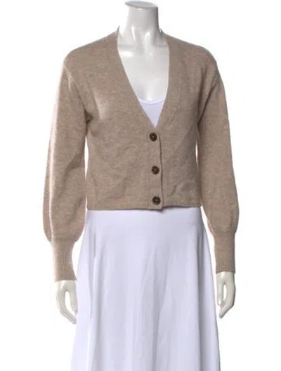 Pre-owned Reformation Cashmere V-neck Sweater In Neutrals
