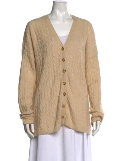 Pre-owned Reformation Cashmere V-neck Sweater In Neutrals