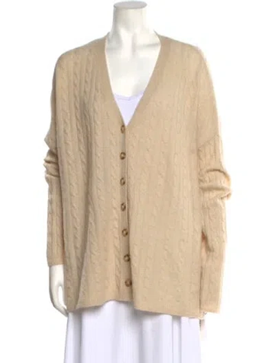 Pre-owned Reformation Cashmere V-neck Sweater In Neutrals