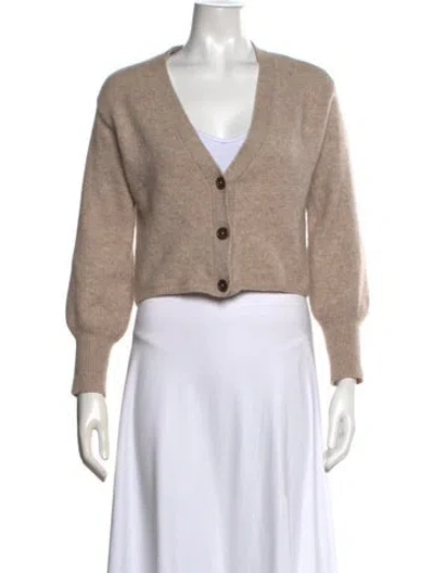 Pre-owned Reformation Cashmere V-neck Sweater In Neutrals
