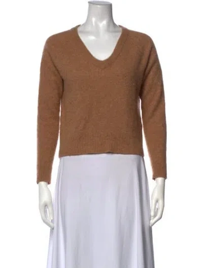 Pre-owned Reformation Cashmere V-neck Sweater In Neutrals