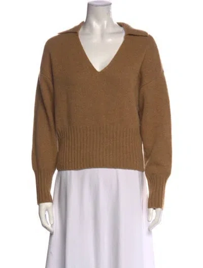 Pre-owned Reformation Cashmere V-neck Sweater In Neutrals