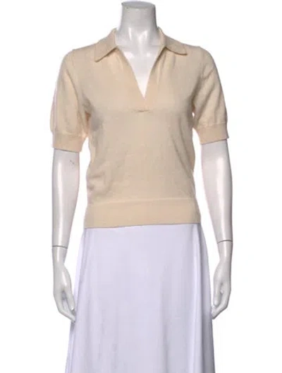 Pre-owned Reformation Cashmere V-neck Sweater In Neutrals