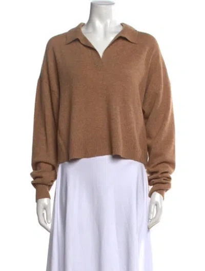Pre-owned Reformation Cashmere V-neck Sweater In Neutrals
