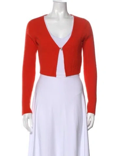 Pre-owned Reformation Cashmere V-neck Sweater In Orange