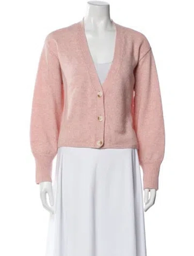 Pre-owned Reformation Cashmere V-neck Sweater In Pink