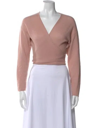 Pre-owned Reformation Cashmere V-neck Sweater In Pink