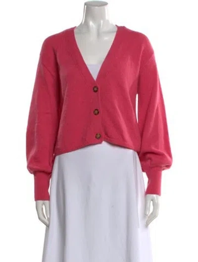 Pre-owned Reformation Cashmere V-neck Sweater In Pink