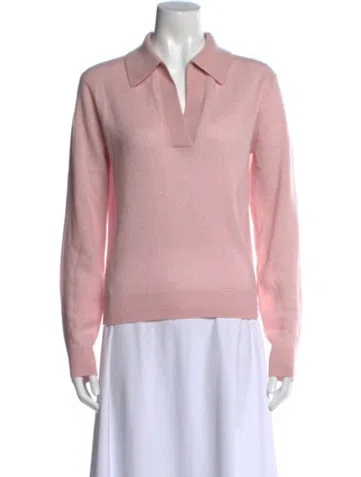 Pre-owned Reformation Cashmere V-neck Sweater In Pink