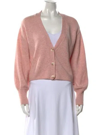 Pre-owned Reformation Cashmere V-neck Sweater In Pink