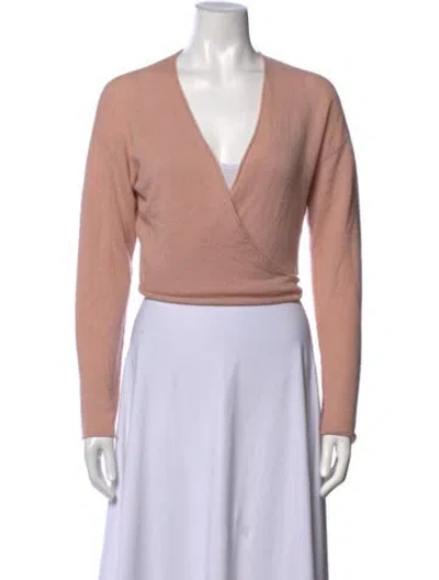Pre-owned Reformation Cashmere V-neck Sweater In Pink