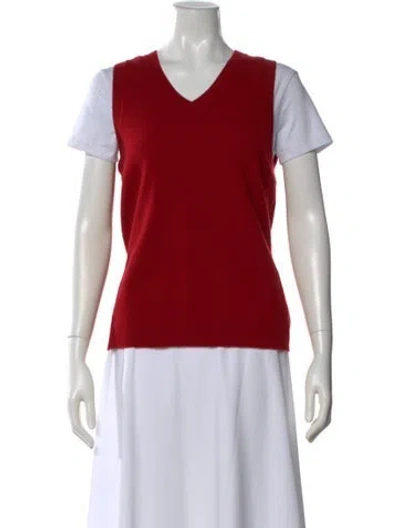 Pre-owned Reformation Cashmere V-neck Sweater In Red